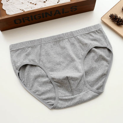 Plus Size Solid Cotton Strentch Hip Briefs(2 Packs) - Grey - 6XL - image 1