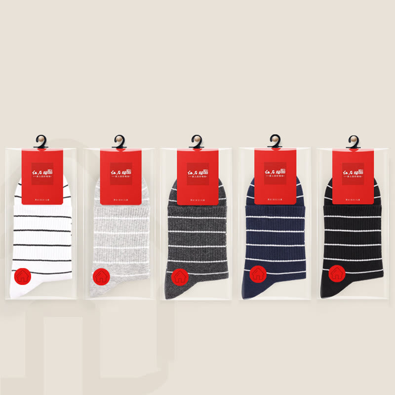 Cotton Striped Quarter Socks(5 Pairs) - Multicolor - EU45-50(US10-15) - image 7