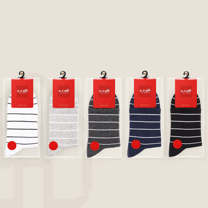 Cotton Striped Quarter Socks(5 Pairs) - Multicolor - EU45-50(US10-15) - image 7