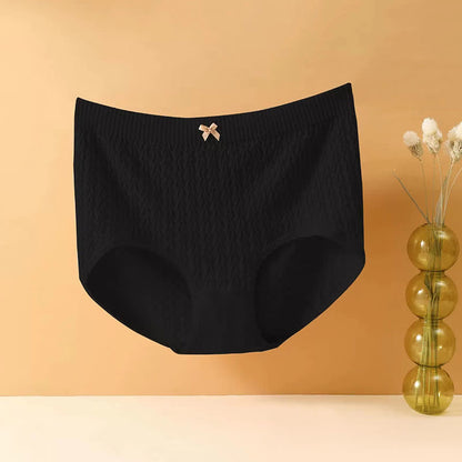 High-Waisted Bow Tie Panty(5 Pairs) - Black - 4XL - image 8