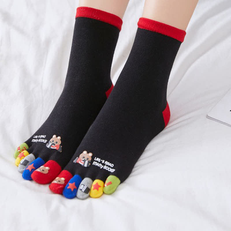 Plus Size Funny Cartoon Alignment Socks(4 Pairs)