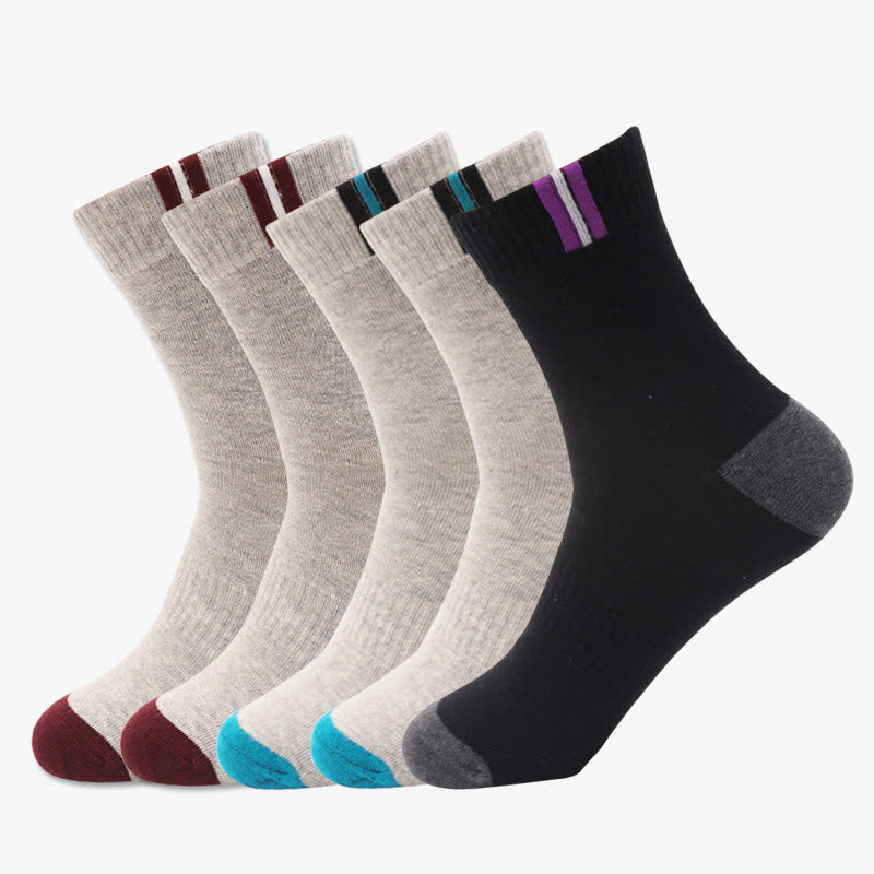 Breathable Ventilation Cotton Socks(3 Pairs) - 43-48 - Black&Gray - image 1
