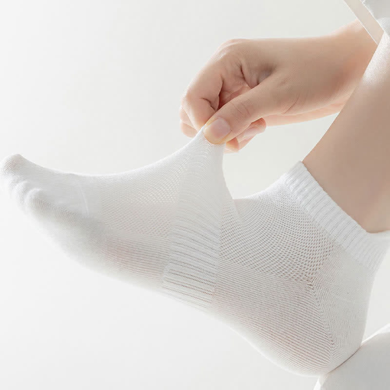 Cotton Hollow Ankle Socks(6 Pairs) - EU36-43(US4-9) - White - image 1