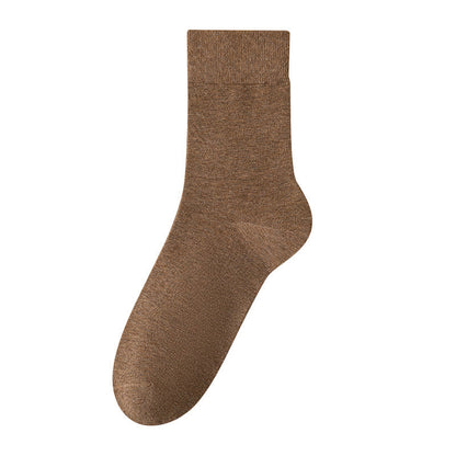 Solid Color Breathable Quarter Socks(5 Pairs) - Camel - EU39-46(US6-12) - image 11