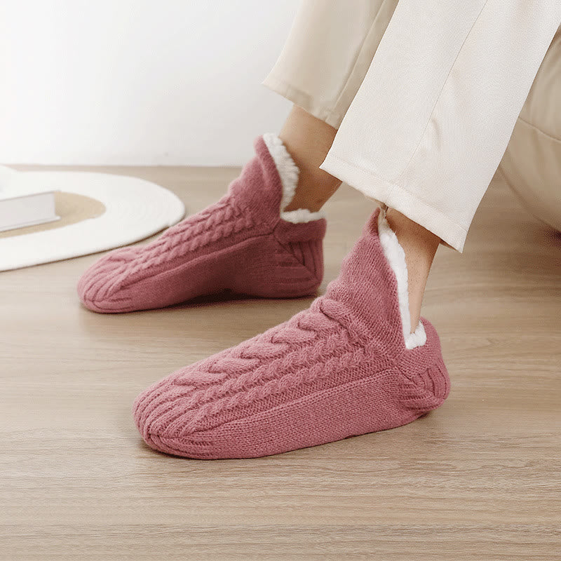 Plus Size Anti Slip Slipper Socks(2 Pairs) - Pink - EU36-39(US3-6) - image 6