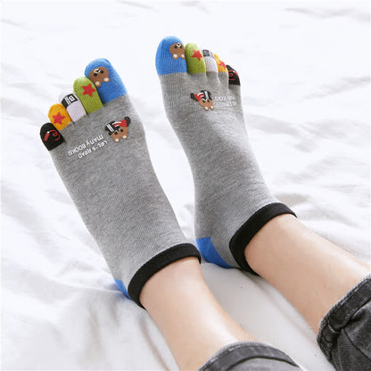 Plus Size Funny Cartoon Alignment Socks(4 Pairs)