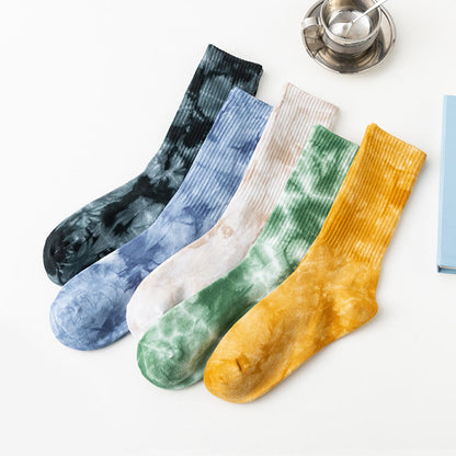 Plusock Tie-dye Crew Socks(5 Pairs) - image 1