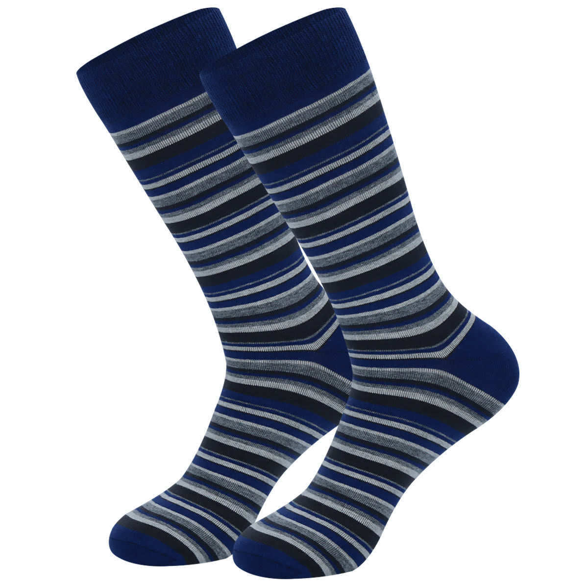 Plus Size Patchwork Pinstripes Crew Socks(5 Pairs) - image 6