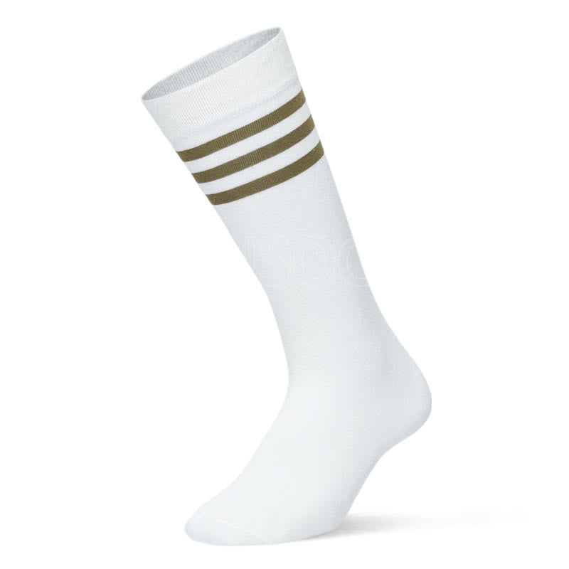 Mixed Color Cotton Plus Size Compression Socks(3 Pairs) - image 8