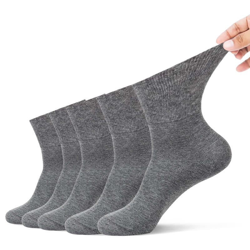 Non Binding Quarter Socks(5 Pairs) - 44-48 - Deep Gray - image 6
