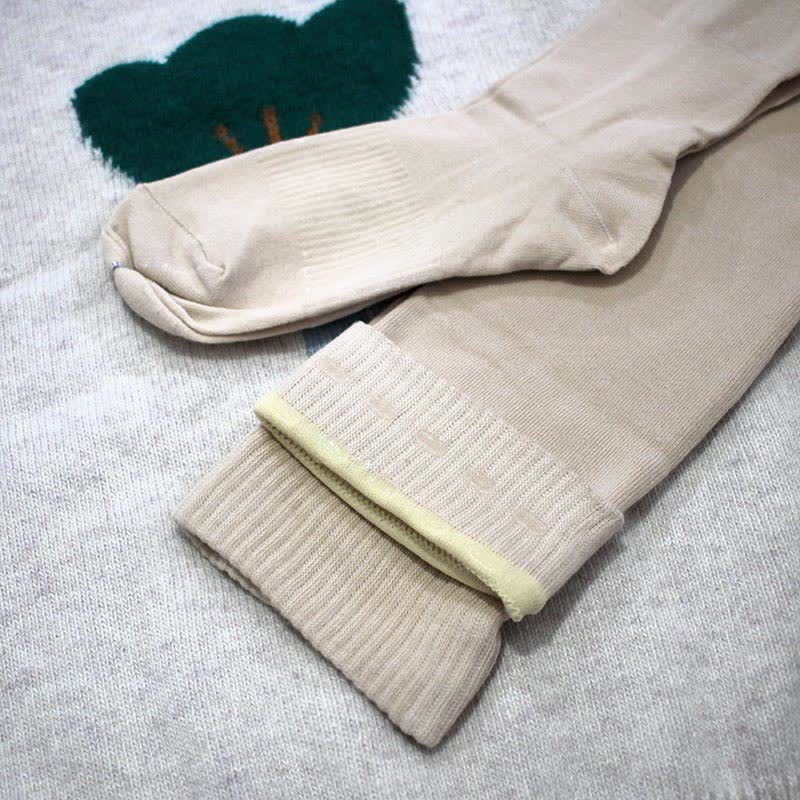 Cotton Thick Thigh High Socks - Nude - With Silica Gel - image 9