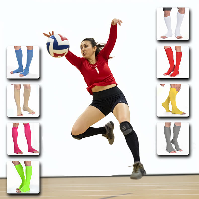 Plus Size Multicolor Open Toe Compression Socks  - image 2