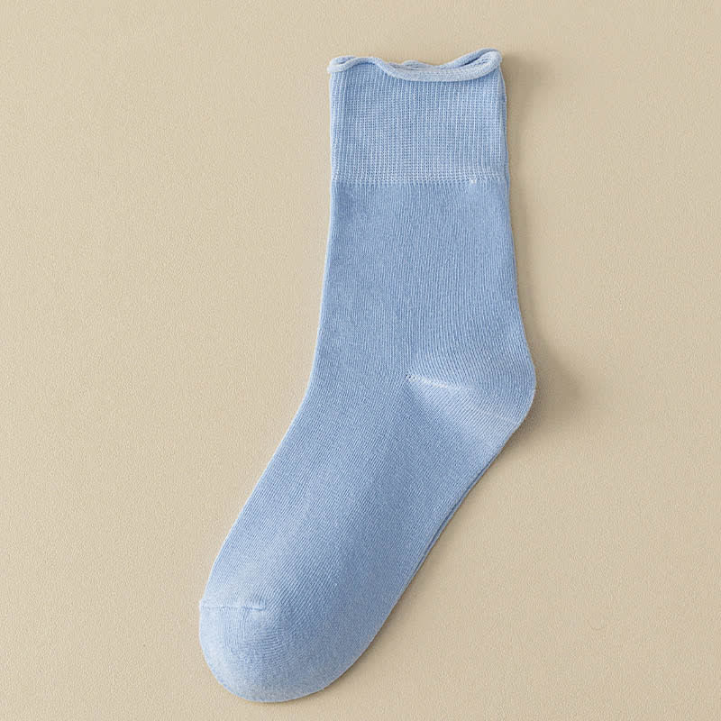 Elastic Solid Quarter Socks(6 Pairs) - Blue - EU40-44(US8.5-12) - image 14