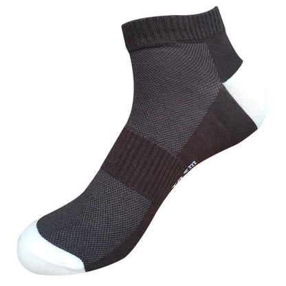 Letter Mesh Ankle Socks(5 Pairs) - Coffee - EU42-48(US8-13) - image 10