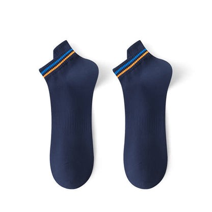 Stripe Anti-sweat Sport Ankle Socks(5 Pairs) - Navy Blue - EU43-48(US9-13) - image 8