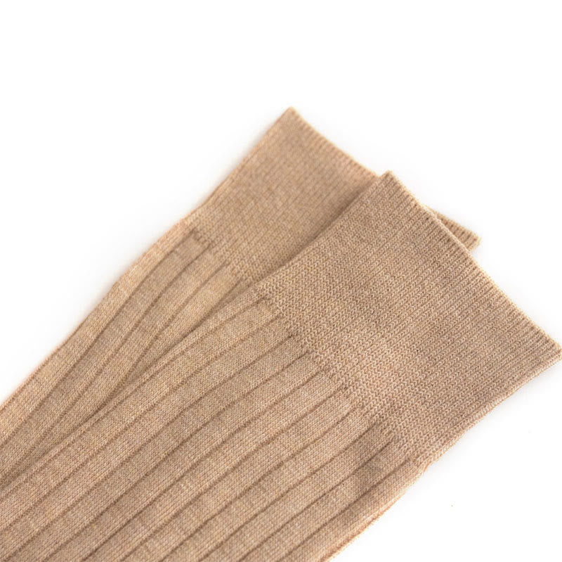 Plus Size Solid Stripes Crew Socks(3 Pairs)