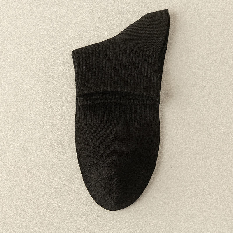 Seamless Mesh Quarter Socks(5 Pairs) - Black - EU39-46(US5-12) - image 14