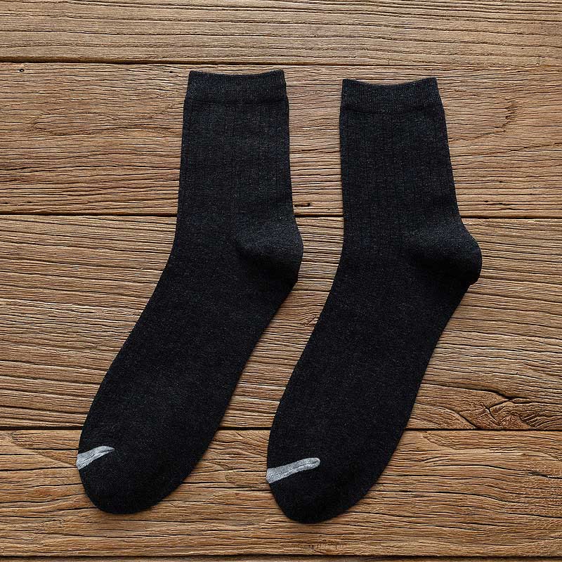 Pure Color Liner Cotton Socks(6 Pairs) - 42-48 - Black - image 6