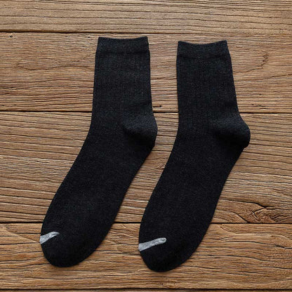 Pure Color Liner Cotton Socks(6 Pairs) - 42-48 - Black - image 6