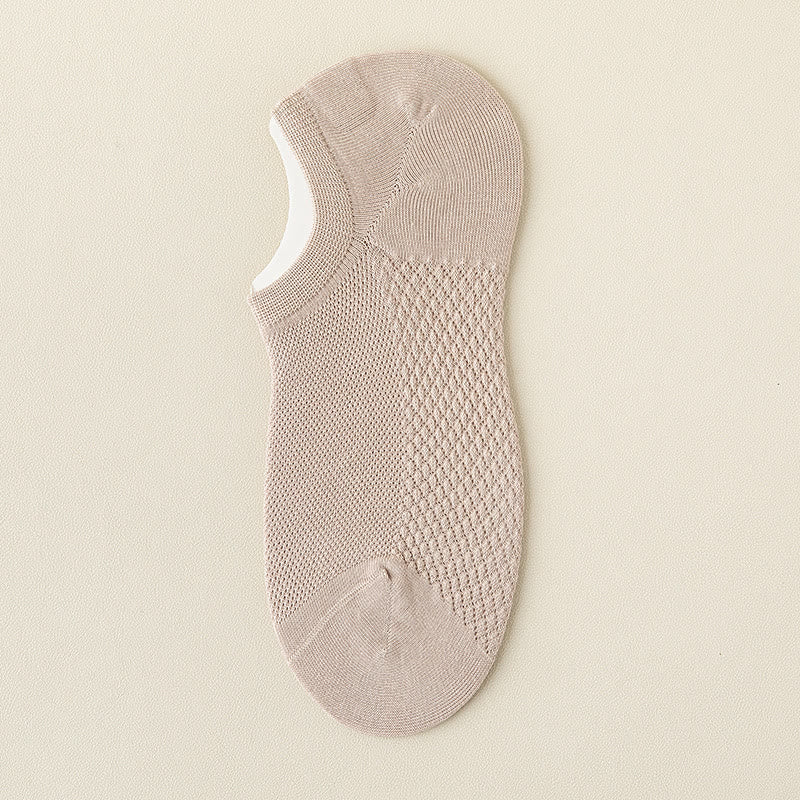 Mesh Massage No Show Socks(5 Pairs) - Khaki - EU39-46(US5-12) - image 22
