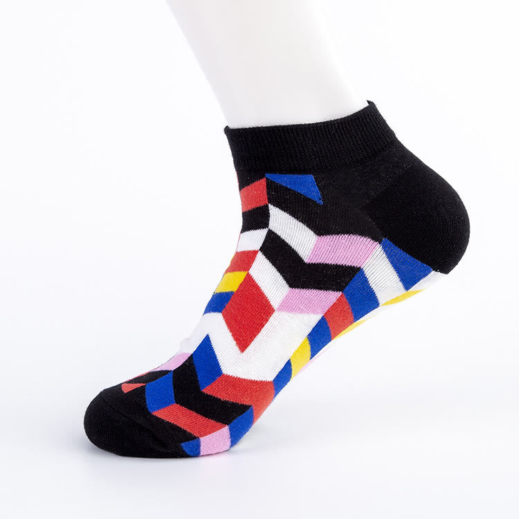 Plaid Patterns Ankle Socks(5 Pairs) - image 1