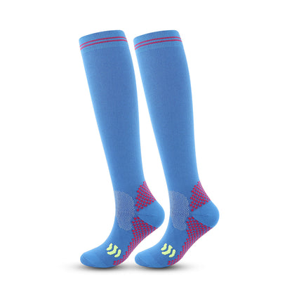 Sport Knee High Compression Socks(3 Pairs) - Blue - 2XL - image 7