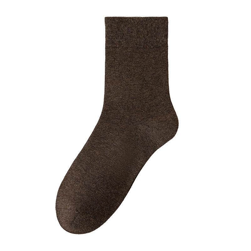 Plus Size Solid Color Breathable Quarter Socks(5 Pairs) - Coffee - EU39-46(US6-12) - image 13