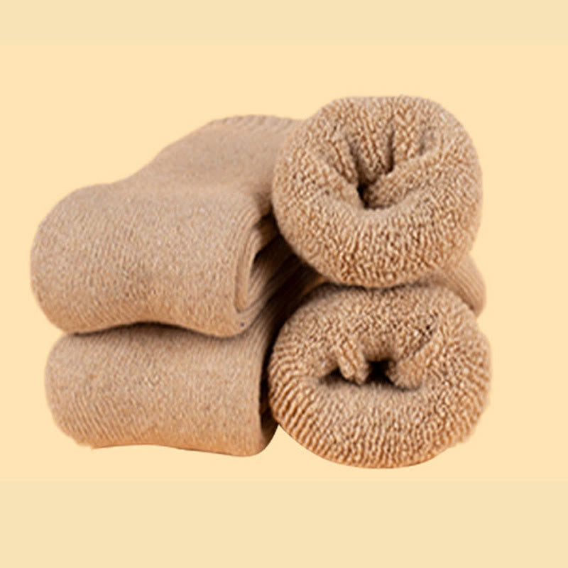 Plus Size Thick Insulated Heated Winter Crew Socks(5 Pairs) - Camel - EU37-45(US4-11) - image 15