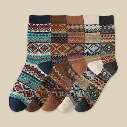Plus Size Retro Breathable Quarter Socks(3 Pairs) - Multicolor(5 Pairs) - EU39-46(US6-12) - image 12