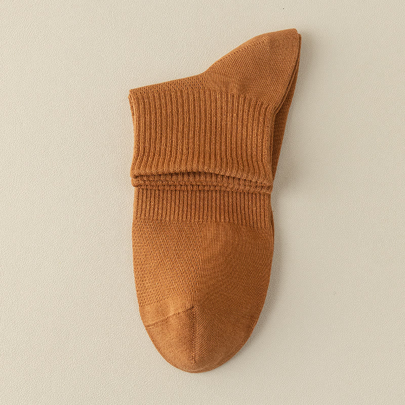 Seamless Mesh Quarter Socks(5 Pairs) - Caramel - EU39-46(US5-12) - image 22