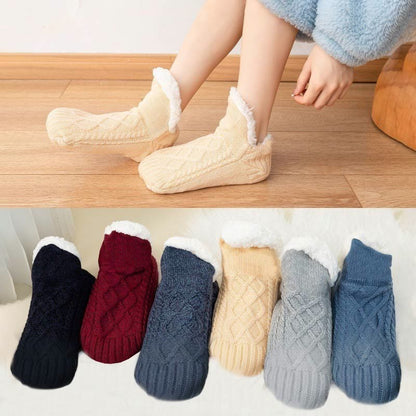 Plus Size Lamb Wool Warm Indoor Slipper Socks(2 Pairs) - image 0