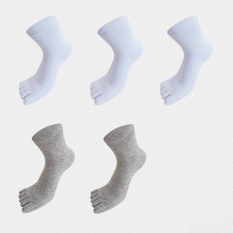 Five Toes Antibacterial Alignment Socks(5 Pairs) - White*3+Light Gray*2 - EU43-51(US9-16) - image 16