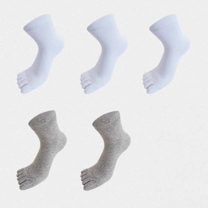 Five Toes Antibacterial Alignment Socks(5 Pairs) - White*3+Light Gray*2 - EU43-51(US9-16) - image 16
