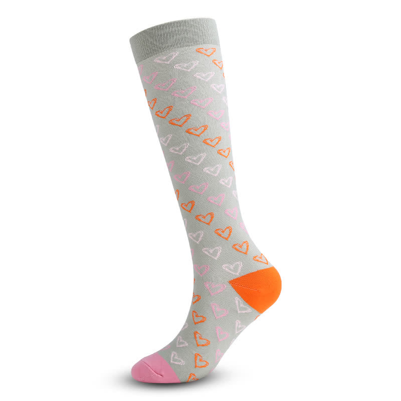 Gray Ribbon Heart Compression Socks(5 Pairs) - image 1