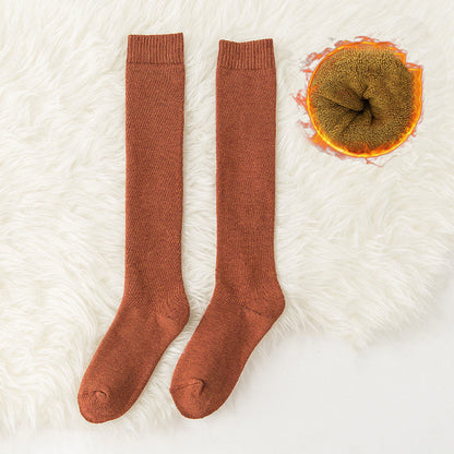 Solid Color Thickened Knee High Socks(6 Pairs) - Orange - EU35-40(US2-7) - image 5
