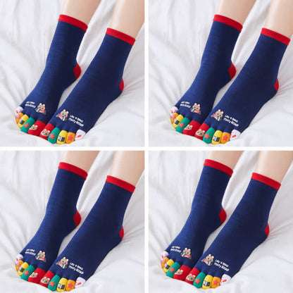 Plus Size Funny Cartoon Alignment Socks(4 Pairs)