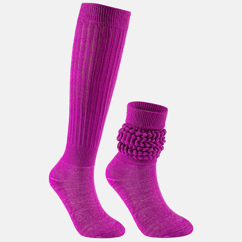 Candy Colored Soft Slouch Socks(2 Pairs) - Purple - EU36-42(US3-8.5) - image 12