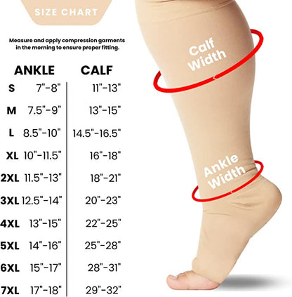 Plus Size Compression Socks Wide Calf Open Toe - image 4