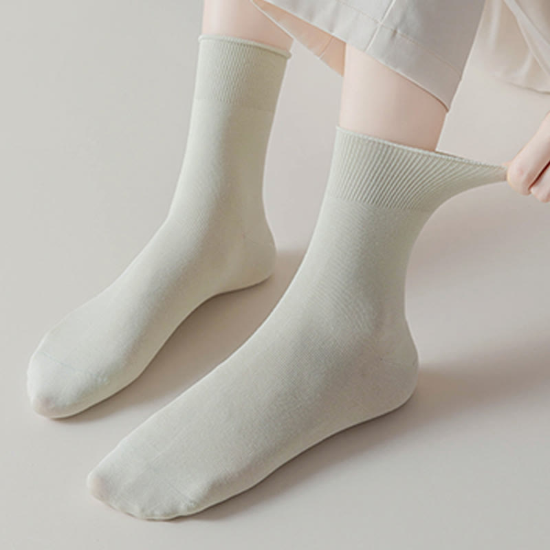 Solid Color High Elastic Quarter Socks(5 Pairs) - image 4