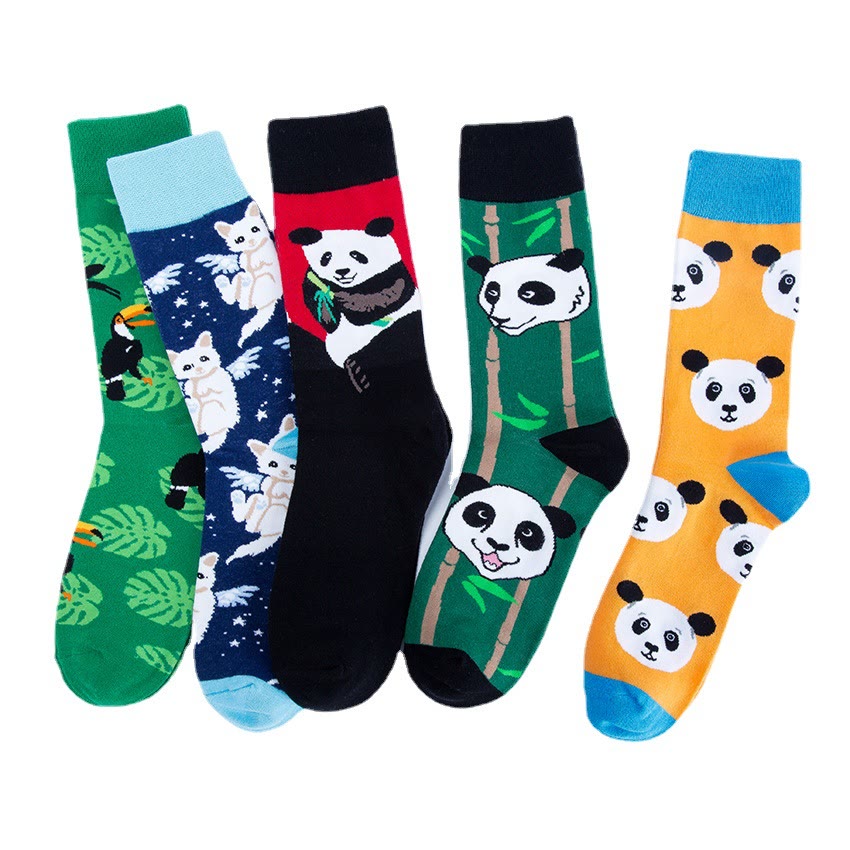 Plus Size Cute Panda Crew Socks(5 Pairs) - image 6