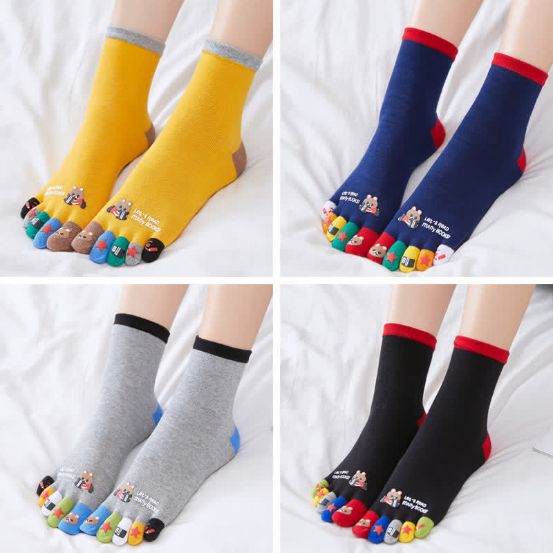 Plus Size Funny Cartoon Alignment Socks(4 Pairs)