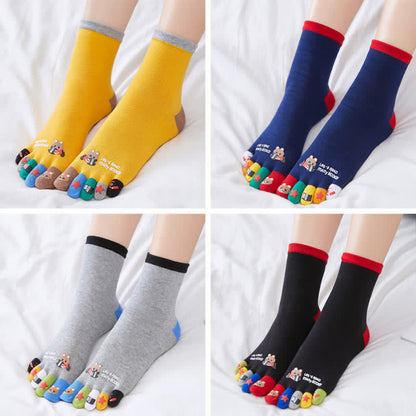 Plus Size Funny Cartoon Alignment Socks(4 Pairs)