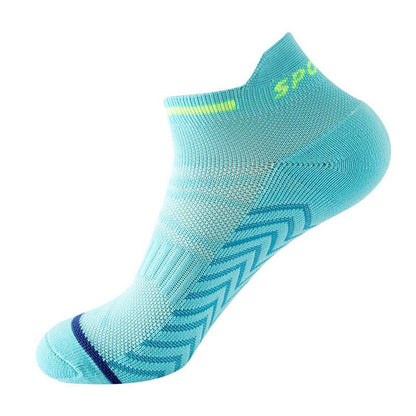 Athletic Running Cushioned Ankle Compression Socks(5 Pairs) - Blue - L - image 10