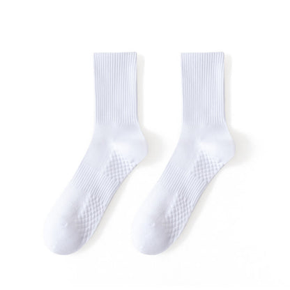 Solid Breathable Quarter Socks(4 Pairs) - EU43-48(US6-12) - White - image 2