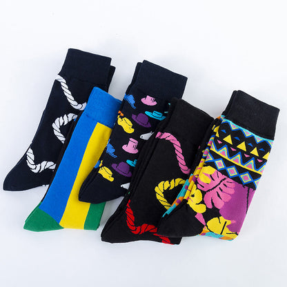 Plus Size Abstract Pattern Crew Socks(5 Pairs) - image 7