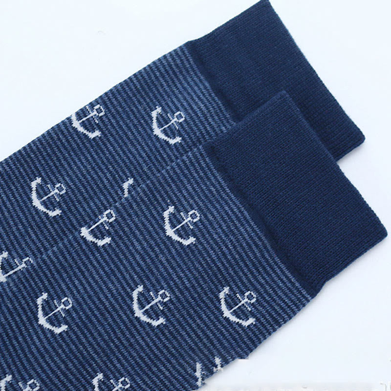 Rudder Pattern Funny Crew Socks(5 Pairs) - image 2