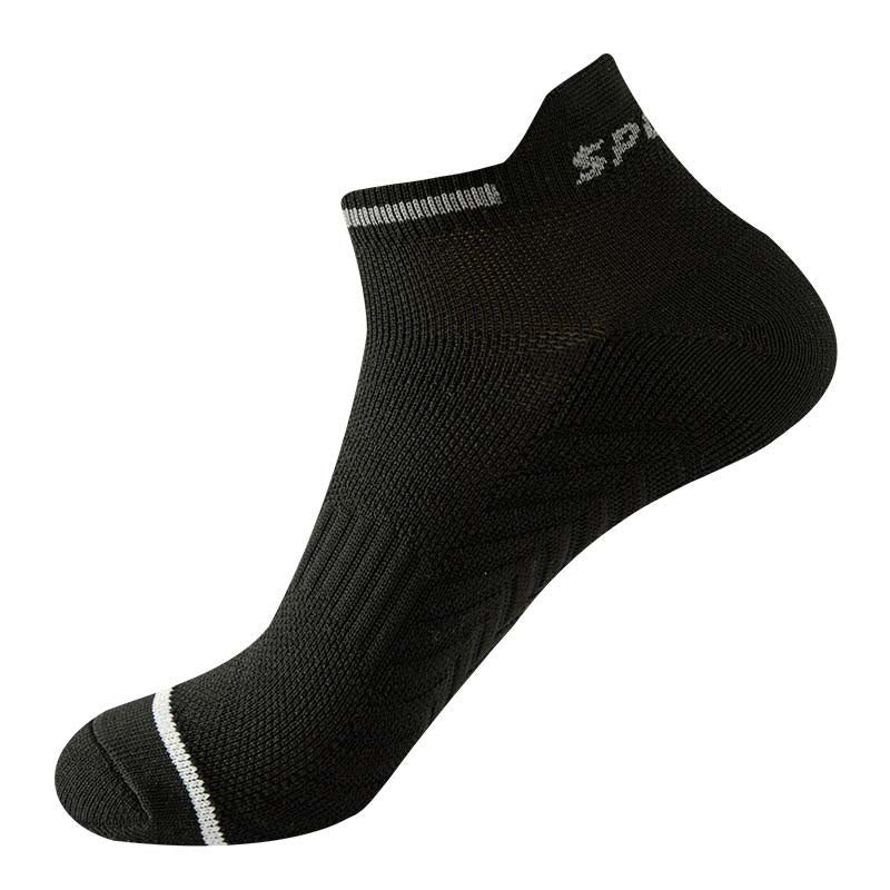 Athletic Running Cushioned Ankle Compression Socks(5 Pairs) - Black - L - image 8