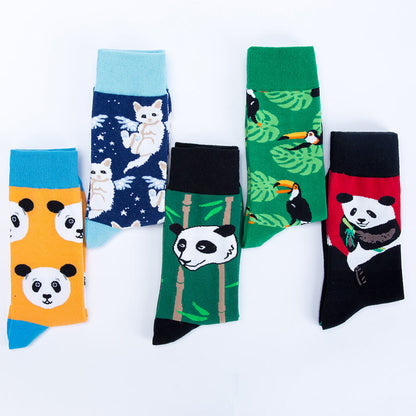 Plus Size Cute Panda Crew Socks(5 Pairs) - image 8