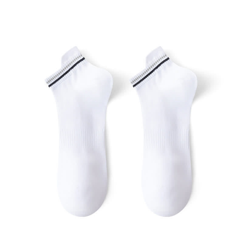 Stripe Anti-sweat Sport Ankle Socks(5 Pairs) - White - EU43-48(US9-13) - image 3