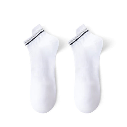Stripe Anti-sweat Sport Ankle Socks(5 Pairs) - White - EU43-48(US9-13) - image 3